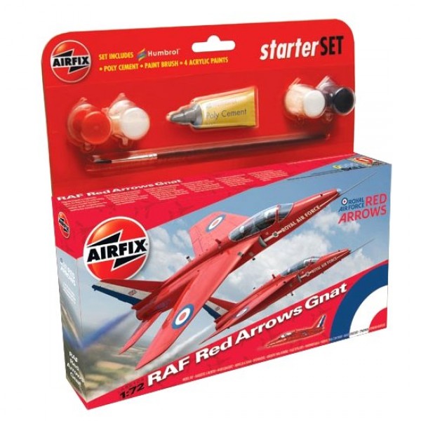 Flugzeugmodell: Starter Set: Red Arrow Gnat - Airfix-55105