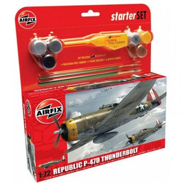 Maquette avion : Starter Set : Republic P-47D Thunderbolt - Airfix-50088