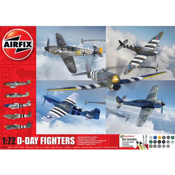 Kit de 5 Maquettes avions militraires : D-Day Fighters - Gift Set - Airfix-A50192