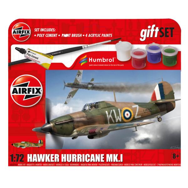 Flugzeugmodell: Geschenkset: Hawker Hurricane MkI - Airfix-A55111A