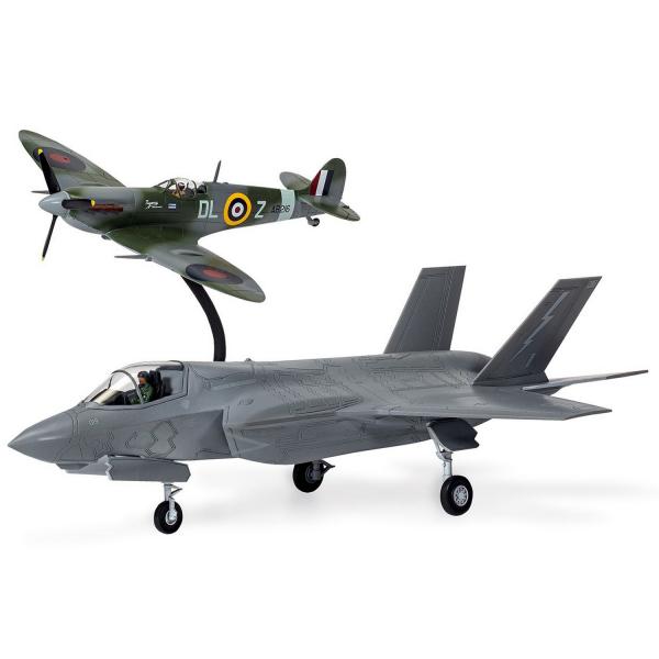 Maquettes avions : Then and Now : Spitfire Mk.Vc et F-35B Lightning II - Airfix-A50190