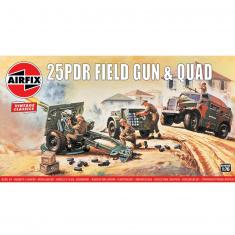 25pdr Field Gun & Quad, Vintage Classics - 1:76e - Airfix