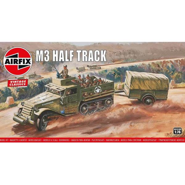 M3 Half Track & 1 Ton Trailer, Vintage Classics- 1:76e - Airfix - Airfix-A02318V