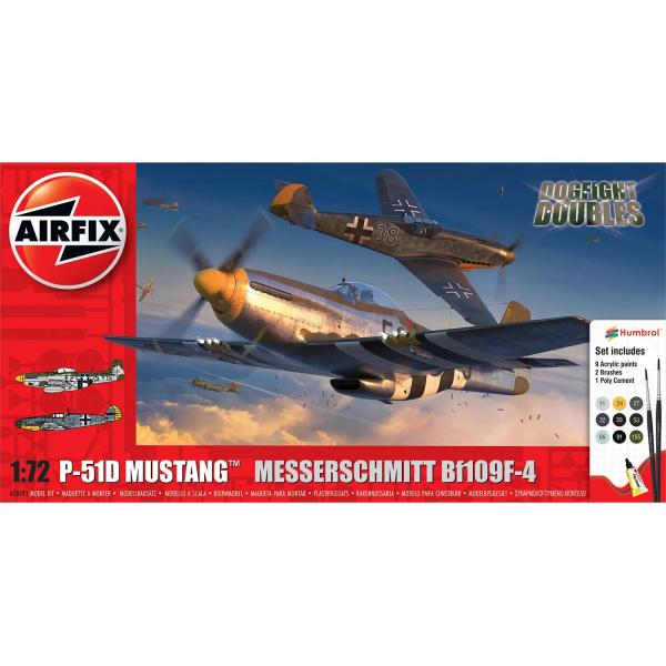 Maquettes : P-51D Mustang vs Bf109F-4 Dogfight Double - Airfix-A50193