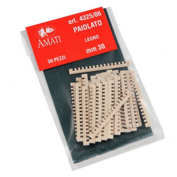 Accessoire maquette bateau en bois : Caillebotis fin 30 mm (30 pcs) - Amati-B4325-06