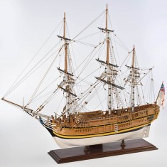 Wooden model ship: HMS Bounty