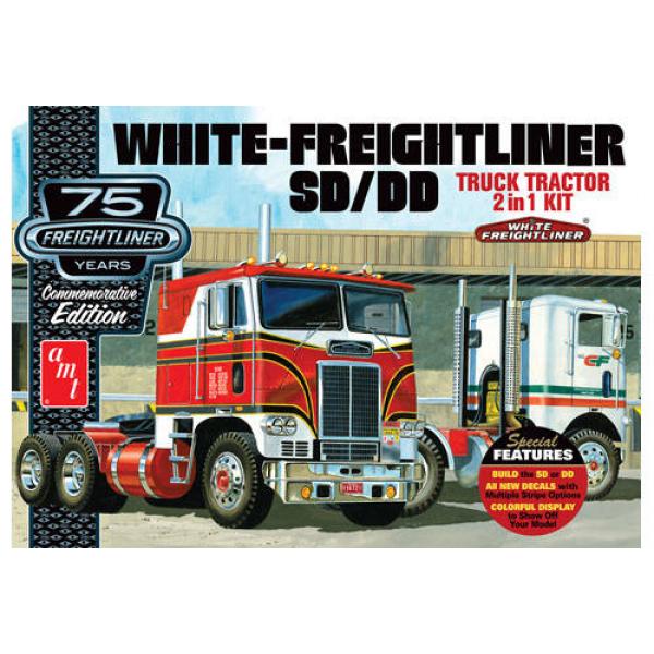 1:25 White Freightliner 2-in-1 SC/DD Cabover Tractor (75th Anniversary) - AMT1046