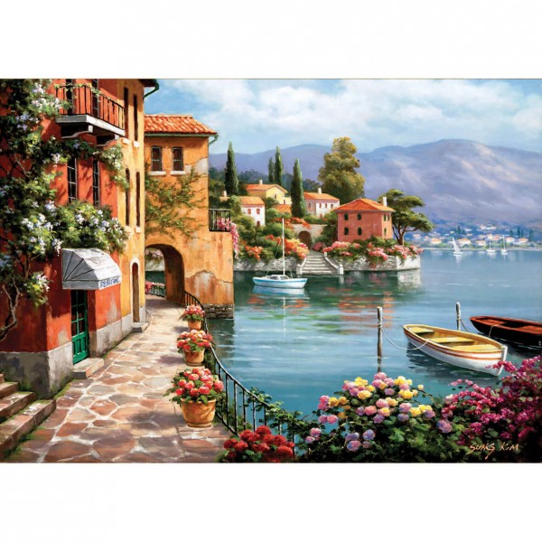 1500 pieces puzzle: Sung Kim: Villa by the lake - Anatolian-ANA4524