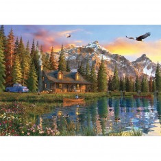 2000 Teile Puzzle: Altes Haus am See