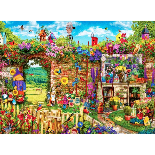 Puzzle 1000 pièces: Un pont dans le jardin, Aimee Stewart - Anatolian-ANA1056