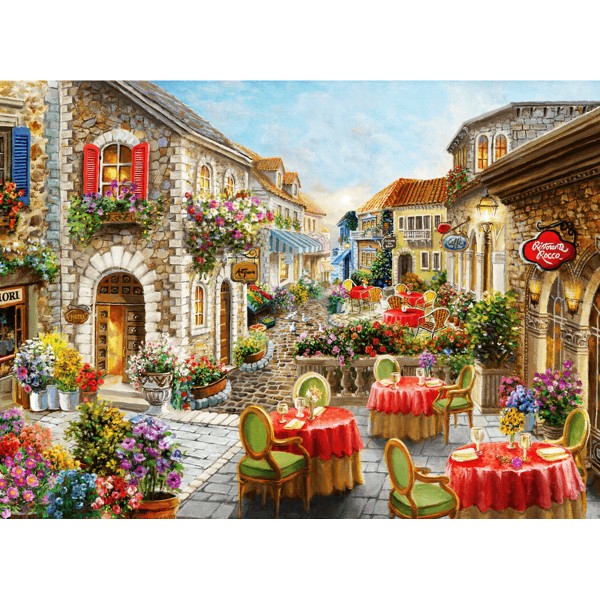 Puzzle 1000 pièces : Cafés fleuris, Nicky Boehme - Anatolian-ANA1074
