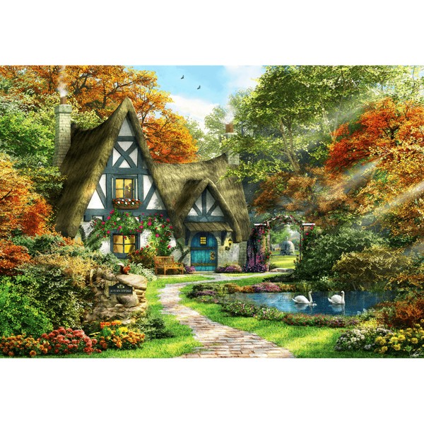 2000 pieces puzzle: Cottage in the fall, Dominic Davison - Anatolian-ANA3936