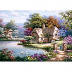 Puzzle 1500 pièces : Le Cottage aux cygnes, Sung Kim