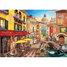 Puzzle 1500 pièces : Café près du Grand Canal, David Maclean