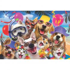 Puzzle de 260 piezas: Selfie de fiesta en la playa