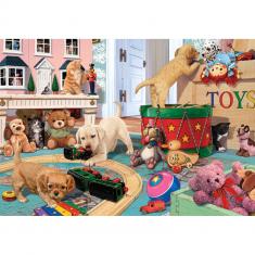 260 piece puzzle: Puppy playtime