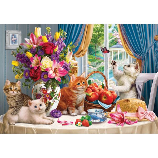 260 piece puzzle: Fluffy kittens in the living room - Anatolian-ANA3336
