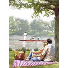 1000 pieces puzzle : Picnic by the River  