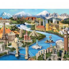 2000 pieces puzzle: Popular monuments