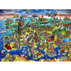 Puzzle de 1500 piezas: mapa del mundo europeo