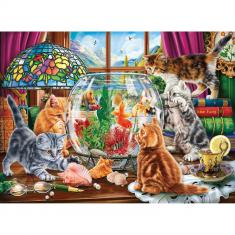 Puzzle 1000 pièces : Chatons et Aquarium