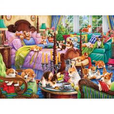 Puzzle de 1000 piezas: Perritos en el dormitorio