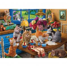 Puzzle 1000 pièces : Chatons dans la cuisine