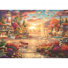 3000 Teile Puzzle : In den Sonnenuntergang