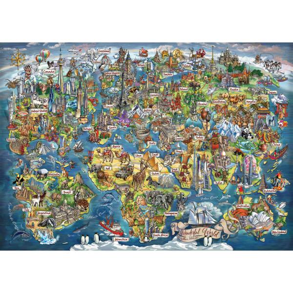 3000 pieces puzzle : Wonderful World Map - Anatolian-ANA4923