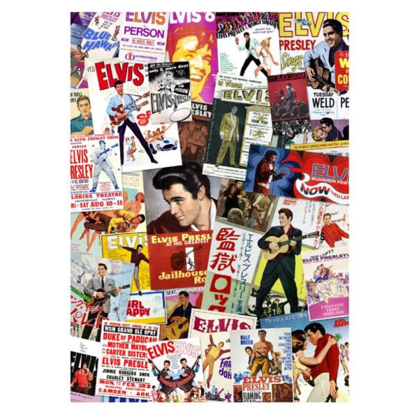 1000 pieces jigsaw puzzle : Elvis Movie Poster Collage - Aquarius-57832