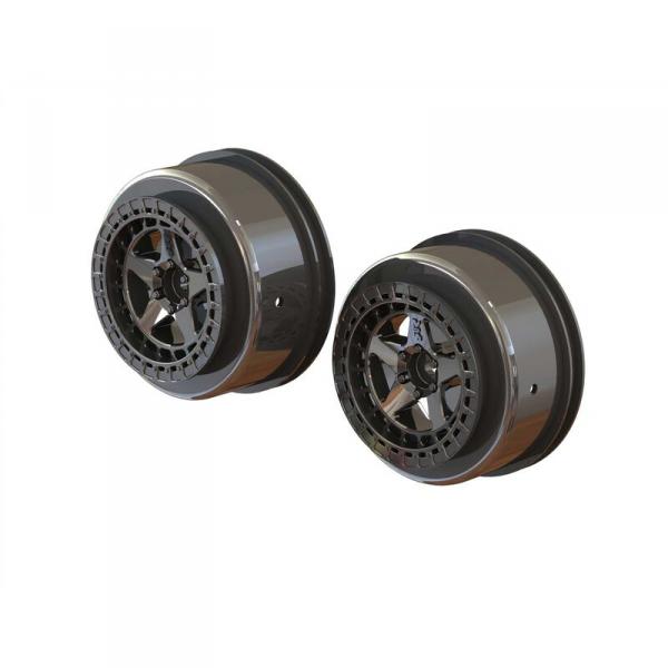 SC 2.2"/3.0" Wheel 14mm Hex Black Chrome (2) - ARA510098