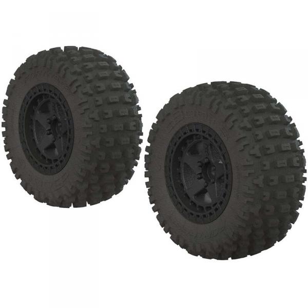 AR550042 - Fortress SC Tire Set Glued Noir (2) - AR550042-ARAC9630