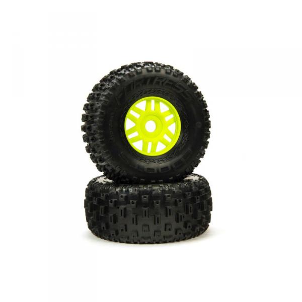 dBoots 'Fortress' Tyre Set Glued Green (Pair) - ARA550068