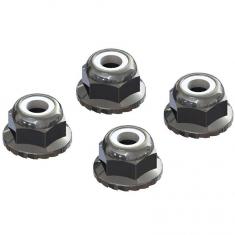 AR708008 - Flanged Nyloc Locknut 4mm Silver (4)