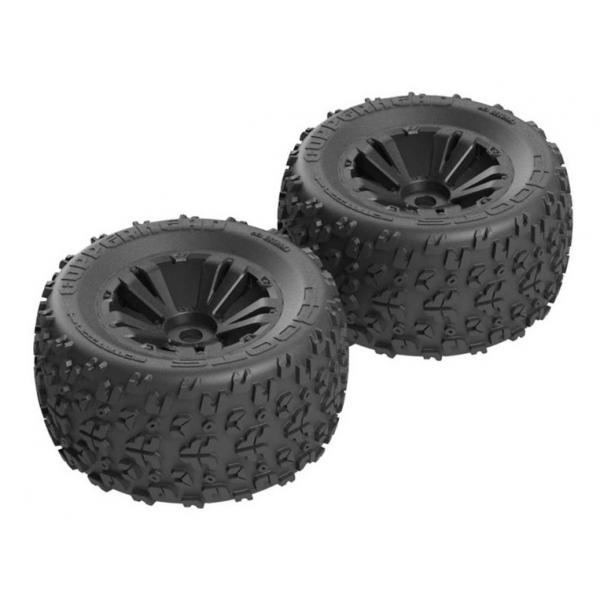 AR550013 Copperhead MT 6S Tire/Wheel Glued Blk (2) - ARAC9612