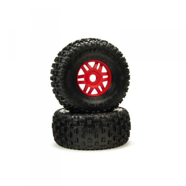 DBOOTS 'Fortress' Tire Set Glued (Red) (2pcs) - ARA550065