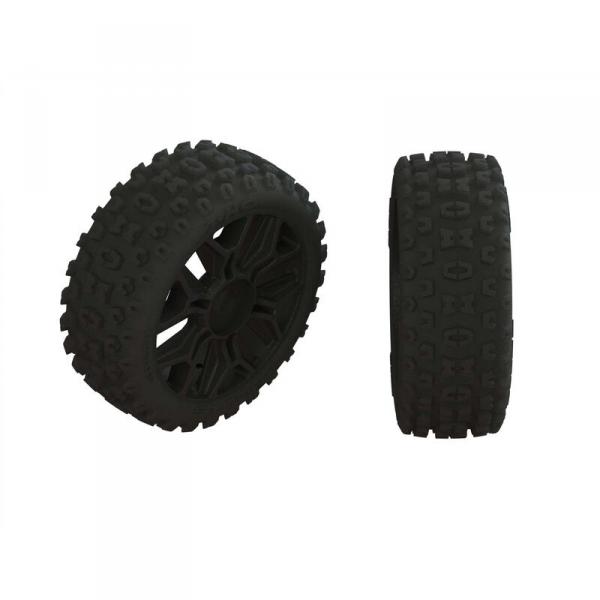 2HO Tire Set Glued Black (2) Arrma - ARA550057