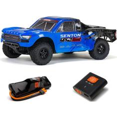 ARRMA Senton 4X2 Boost Mega 550 1:10 Brushed Short Course Truck RTR Bleu avec chargeur et batterie