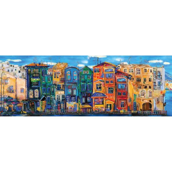 Panoramic 1000 piece jigsaw puzzle : The Colorful Town - ArtPuzzle-5350