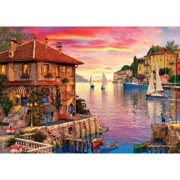 Puzzle 1500 pièces : Le Port Méditerranéen - ArtPuzzle-5374