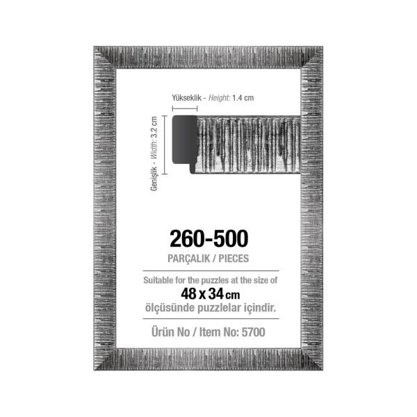 Rahmen für 500-teilige Puzzles - 30 mm : Silber - ArtPuzzle-5700