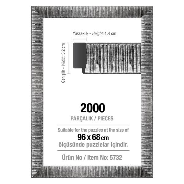 Frame For 2000 Pieces Puzzles - 30 mm : Silver - ArtPuzzle-5732
