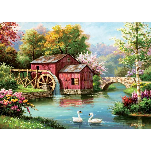 1000-teiliges Puzzle: Die alte rote Mühle - ArtPuzzle-5188