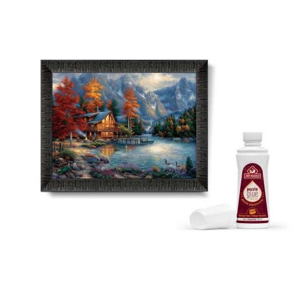 Coffret : Cadre, Colle et Puzzle 1000 pièces : L'Ombre de l'Hiver sur la Rivière - ArtPuzzle-5696