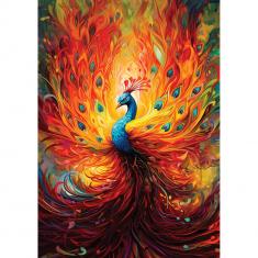 Puzzle de 1500 piezas: pavo real de colores