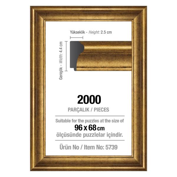 Marco de rompecabezas 2000 piezas - 43 mm: Dorado - ArtPuzzle-5739