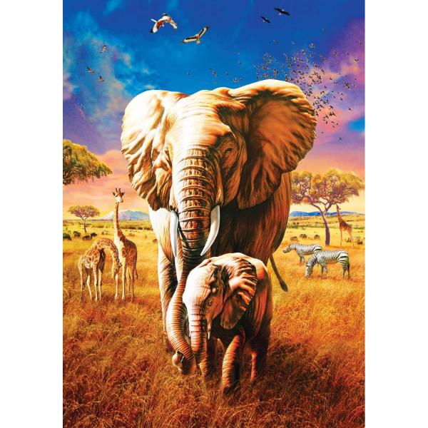 1000 piece puzzle : Mother Elephant - ArtPuzzle-5204