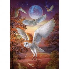 Puzzle 1000 pièces : Chouettes au clair de lune