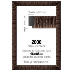 Cadre pour puzzle de 2000 pièces - 30 mm : Marron