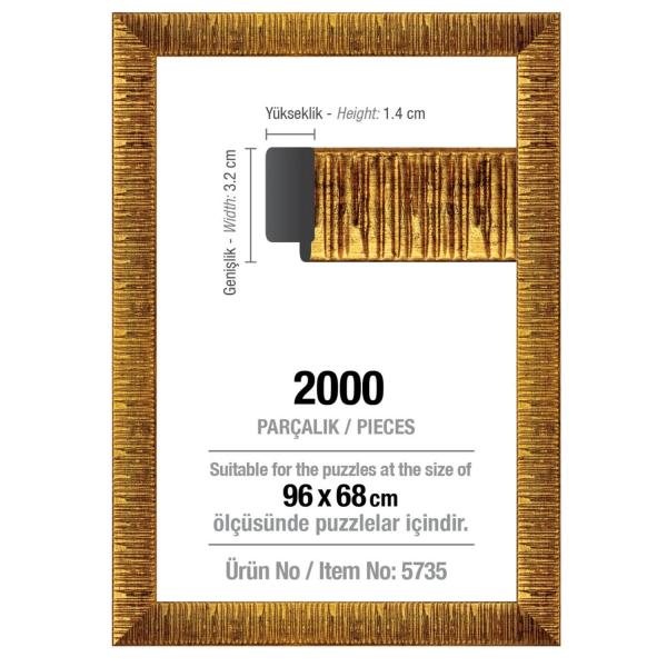 Rahmen für 2000-teiliges Puzzle – 30 mm: Gold - ArtPuzzle-5735